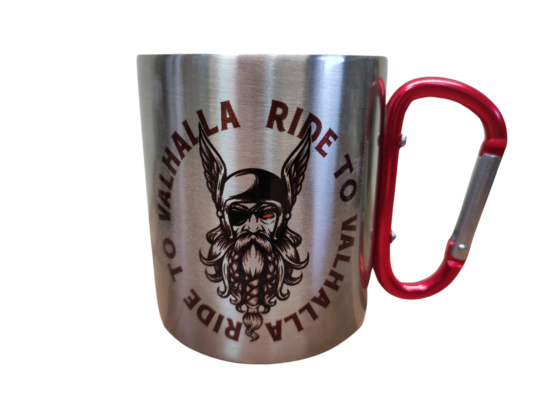 Valhalla Karabiner Tasse Edelstahl 200ml – Outdoor Becher mit Karabiner
