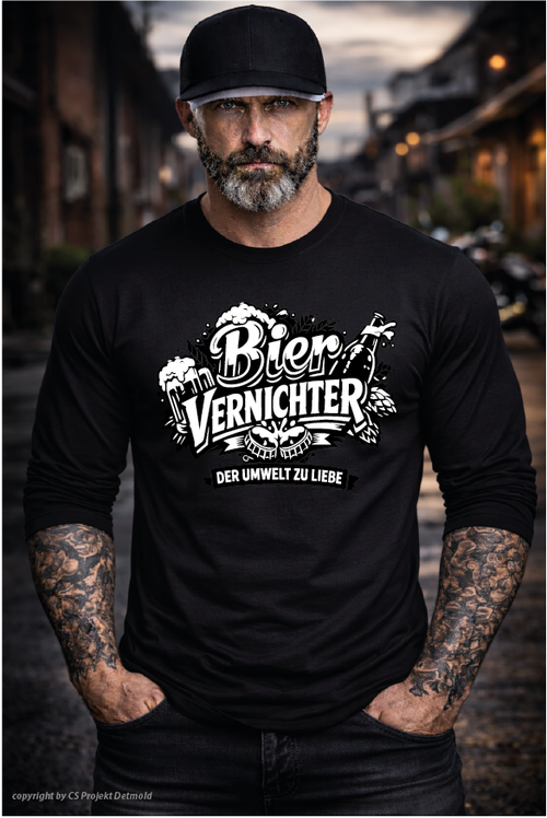 Biervernichter Longsleeve – Der Umwelt zu Liebe