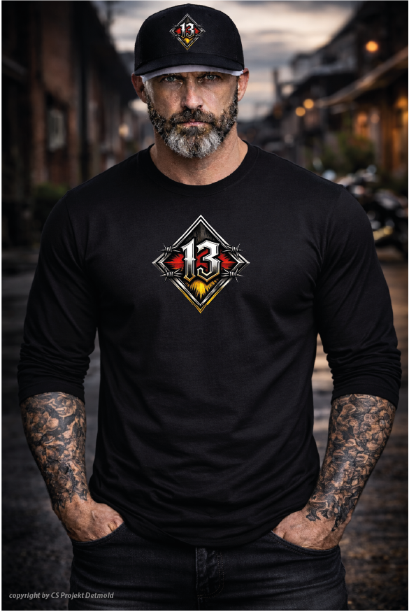 13er Biker Langarm Shirt – Lucky 13 Premium Longsleeve