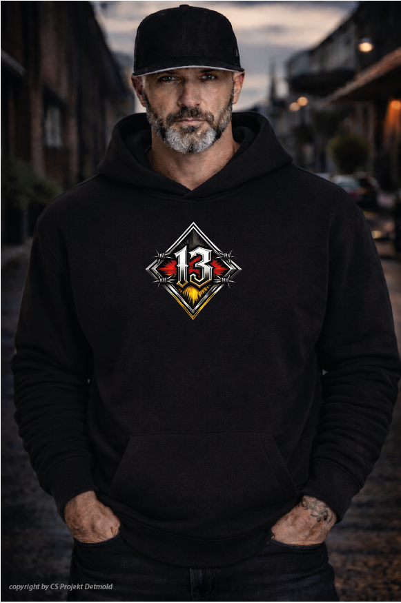 13er Biker Hoodie – Lucky 13 Heavy Kapuzenpullover