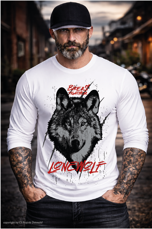 Bikers Fightwear – Lone Wolf Langarm Shirt