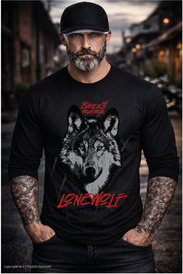 Bikers Fightwear – Lone Wolf Langarm Shirt
