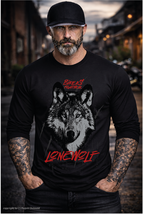 Bikers Fightwear – Lone Wolf Langarm Shirt