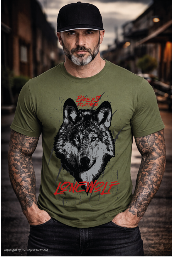 Bikers Fightwear – Lone Wolf Premium T-Shirt