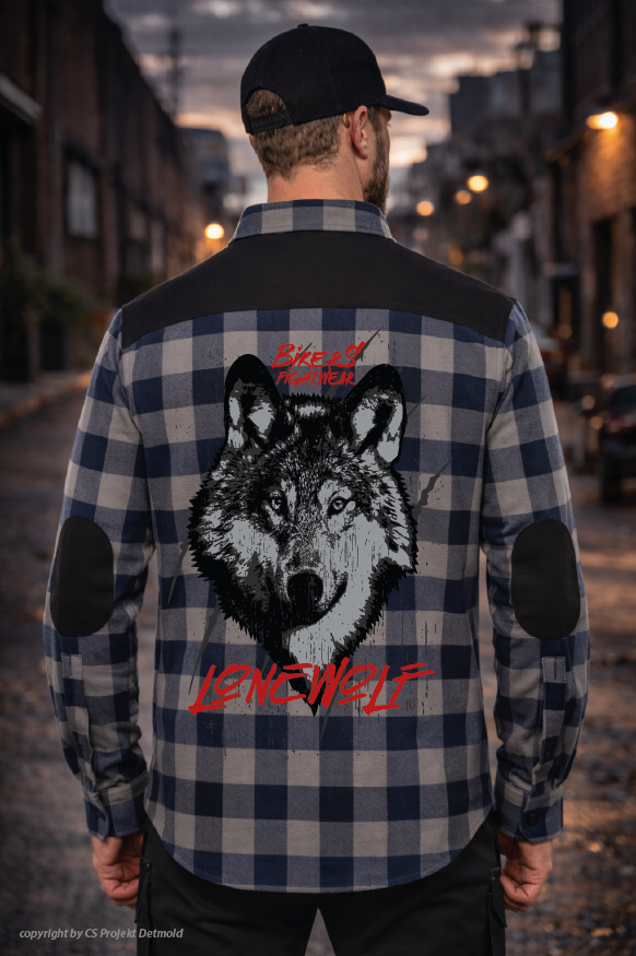 Bikers Fightwear – Lone Wolf Workwear Karohemd – Heavy Twill