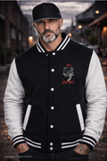 Bikers Fightwear – Lone Wolf College Jacke – Schwarz/Weiß