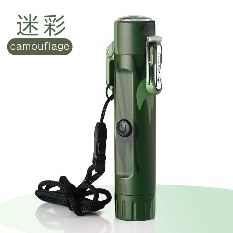 Elektro Feuerzeug 3-in-1 – Kompass & Taschenlampe, USB aufladbar