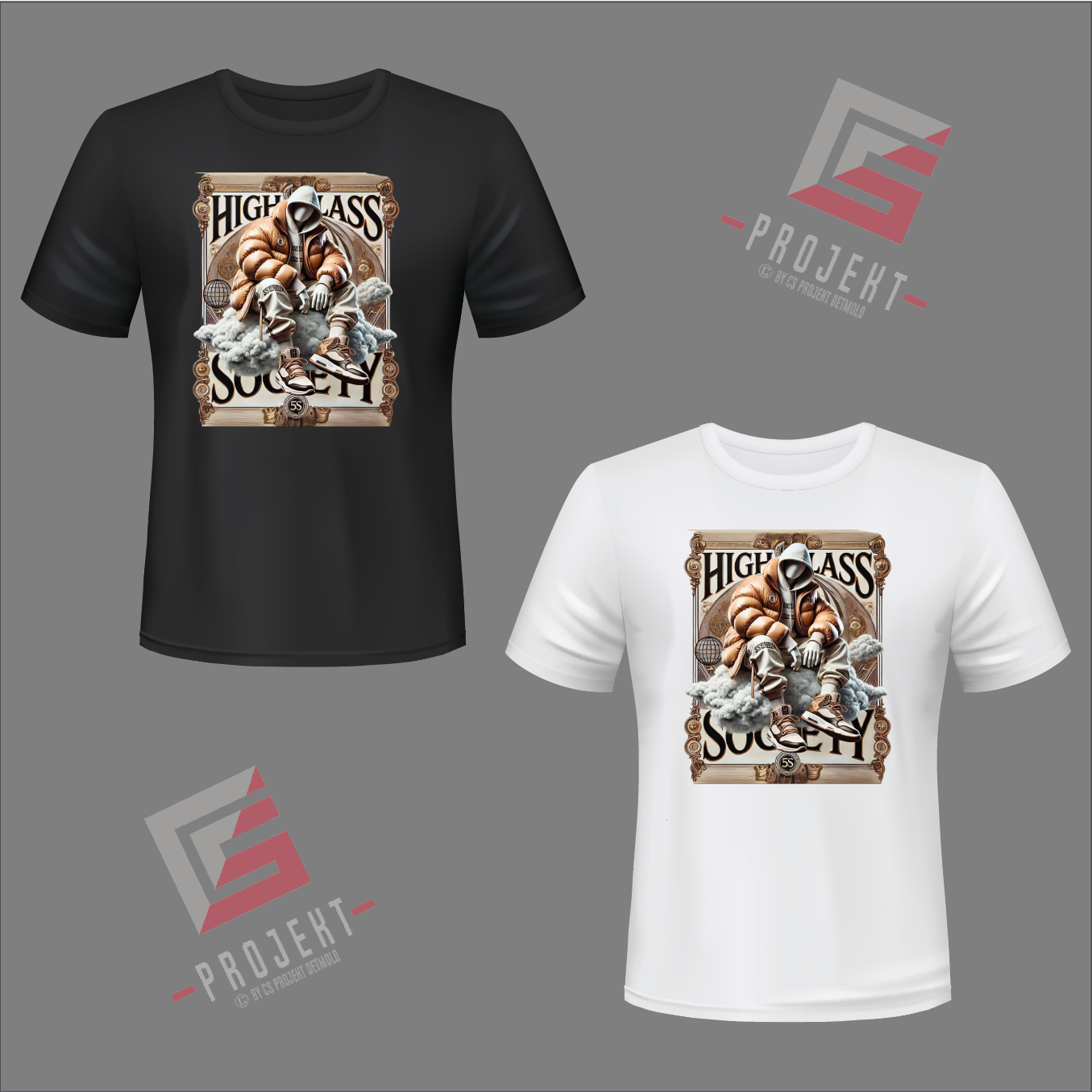 High Class Premium Unisex T-Shirt – Schwarz & Weiss