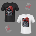 Skull Mütze Premium Unisex T-Shirt – Schwarz & Weiss