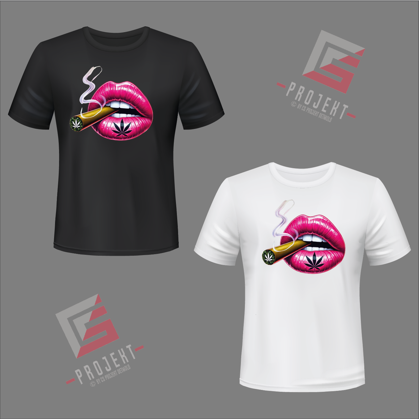 Pink Lips Premium Unisex T-Shirt – Schwarz & Weiss