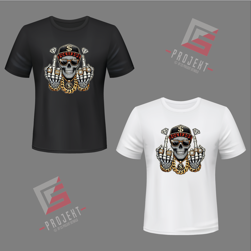 Fuck Skull Premium Unisex T-Shirt – Schwarz & Weiss