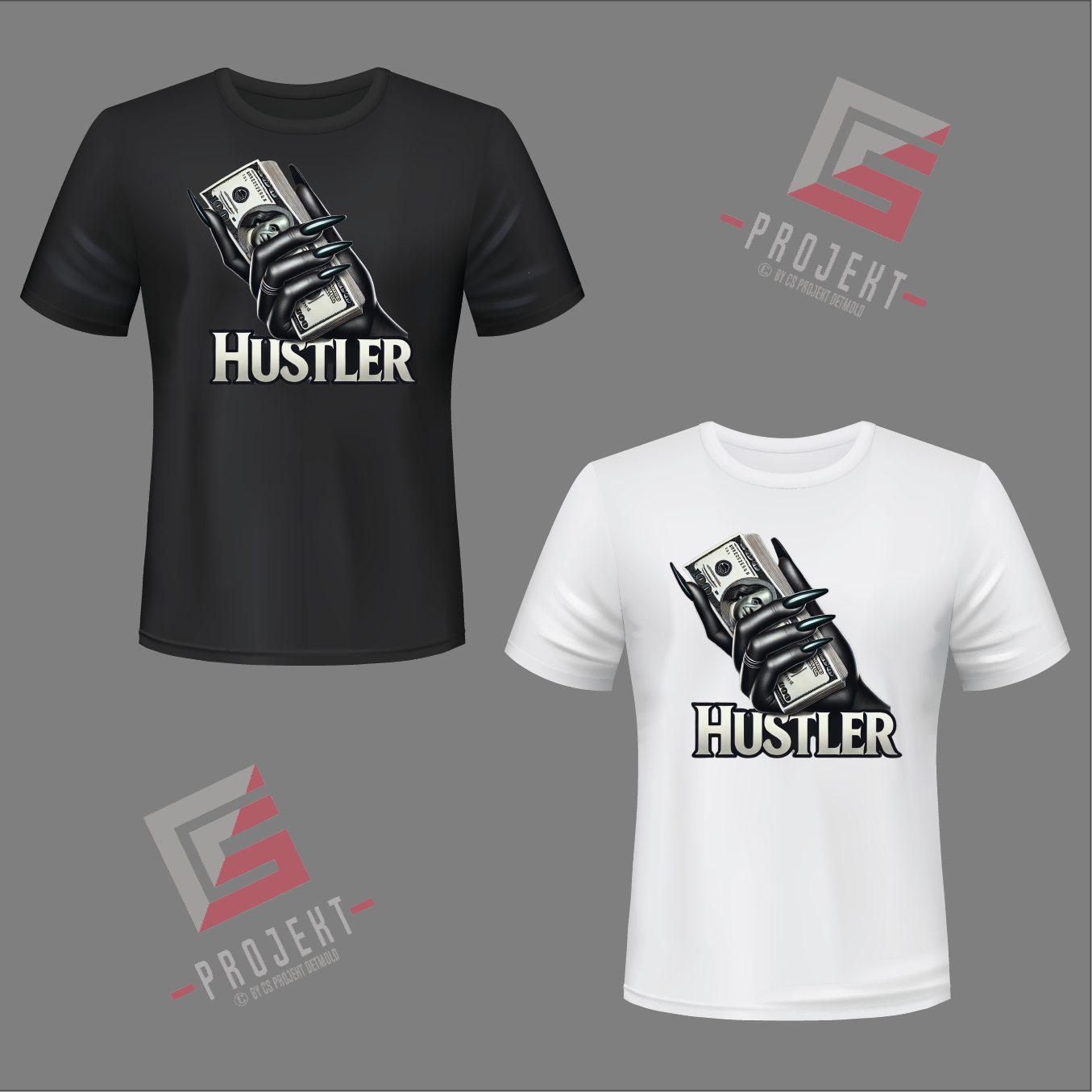 Hustler hand Premium Unisex T-Shirt – Schwarz & Weiss