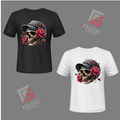 Rose Skull Premium Unisex T-Shirt – Schwarz & Weiss