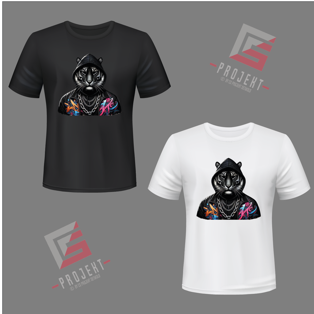 Black Tiger Premium Unisex T-Shirt – Schwarz & Weiss