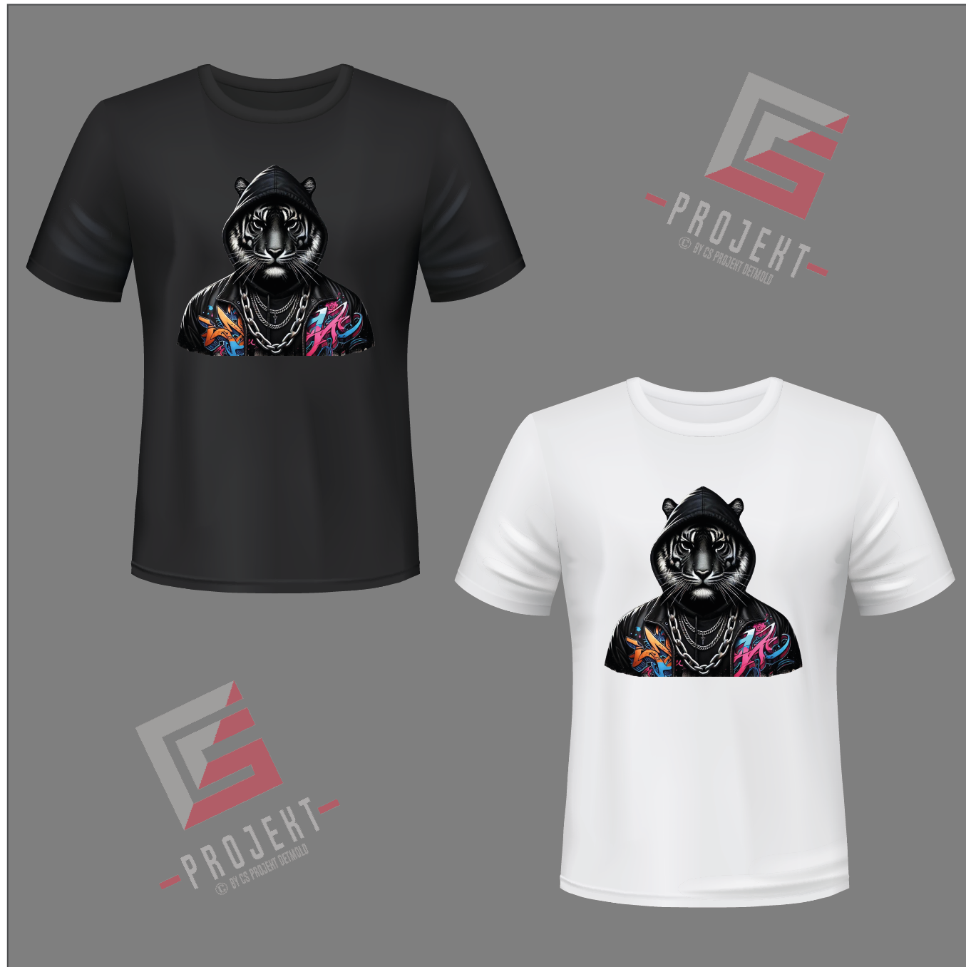 Black Tiger Premium Unisex T-Shirt – Schwarz & Weiss