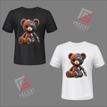 ROBO Teddy Premium Unisex T-Shirt – Schwarz & Weiss