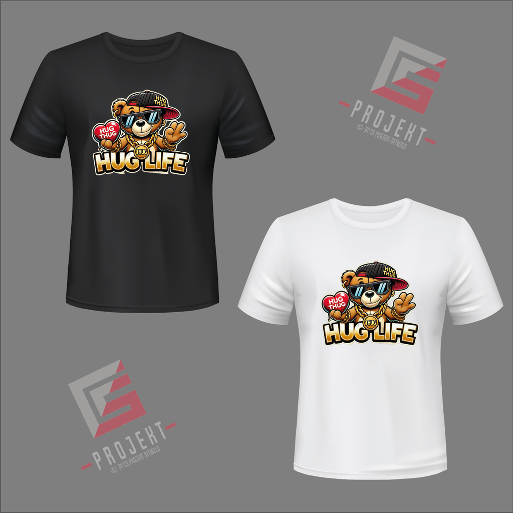 Hug Life Premium Unisex T-Shirt – Schwarz & Weiss