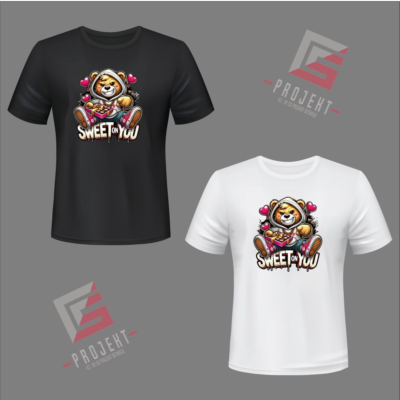 Sweet on You Teddy Premium Unisex T-Shirt – Schwarz & Weiss