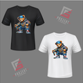 Graffiti Teddy Premium Unisex T-Shirt – Schwarz & Weiss