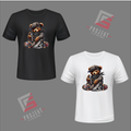 Skater Teddy Premium Unisex T-Shirt – Schwarz & Weiss