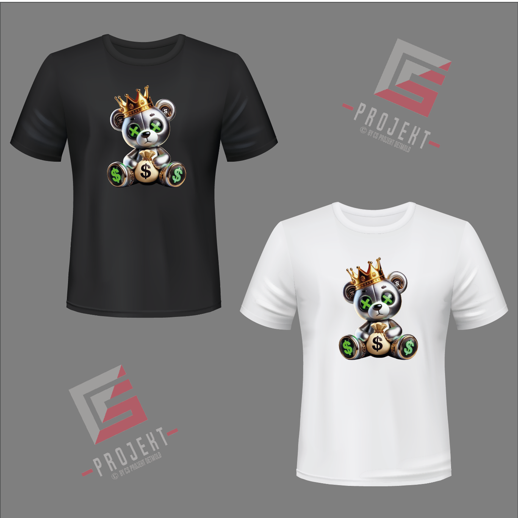 Dollar Teddy Premium Unisex T-Shirt – Schwarz & Weiss