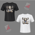NASA Teddy Premium Unisex T-Shirt – Schwarz & Weiss