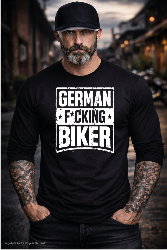 German F*cking Biker Langarm Shirt – 190g/m²