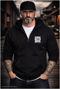 German F*cking Biker Zip-Hoodie – Schwarz