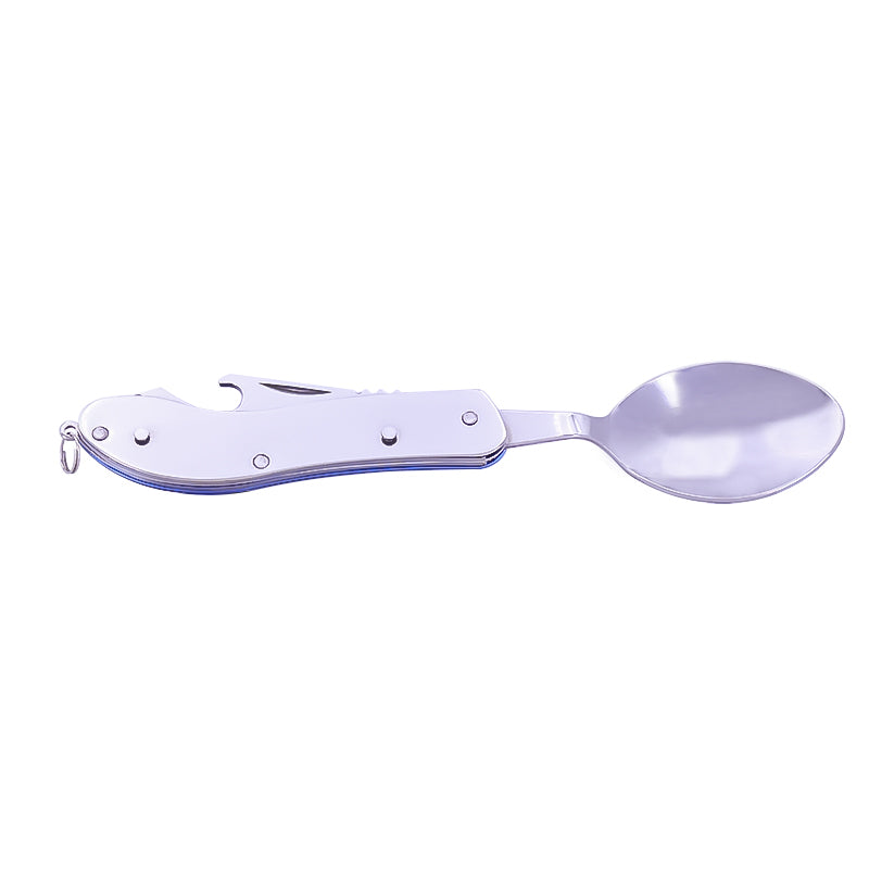 4-in-1 Campingbesteck – Gabel ausgeklappt