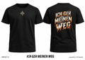 T-Shirt schwarz, Vorder- und Rückansicht – MW26C10