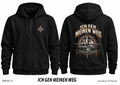 Zipperjacke schwarz, Vorder- und Rückansicht – MW26C13