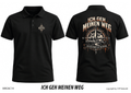 Poloshirt schwarz, Vorder- und Rückansicht – MW26C14