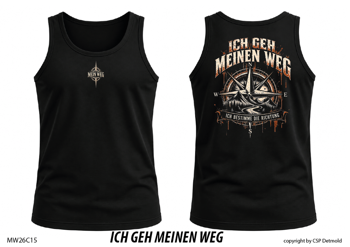 Tanktop schwarz, Vorder- und Rückansicht – MW26C15