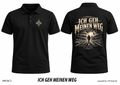 Poloshirt schwarz, Vorder- und Rückansicht – MW26C2