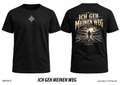 T-Shirt schwarz, Vorder- und Rückansicht – MW26C4