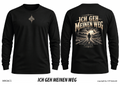 Langarmshirt schwarz, Vorder- und Rückansicht – MW26C5