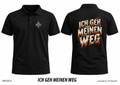 Poloshirt schwarz, Vorder- und Rückansicht – MW26C8