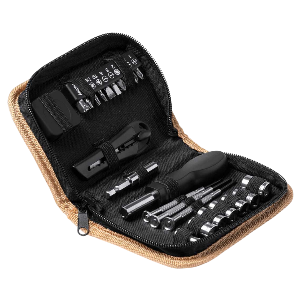 RIDE TO VALHALLA Werkzeugset 25-teilig - Premium Kork-Tasche mit Maßband
