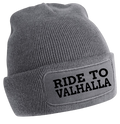 RIDE TO VALHALLA Beanie Grau - Premium Strickmütze Unisex Winter