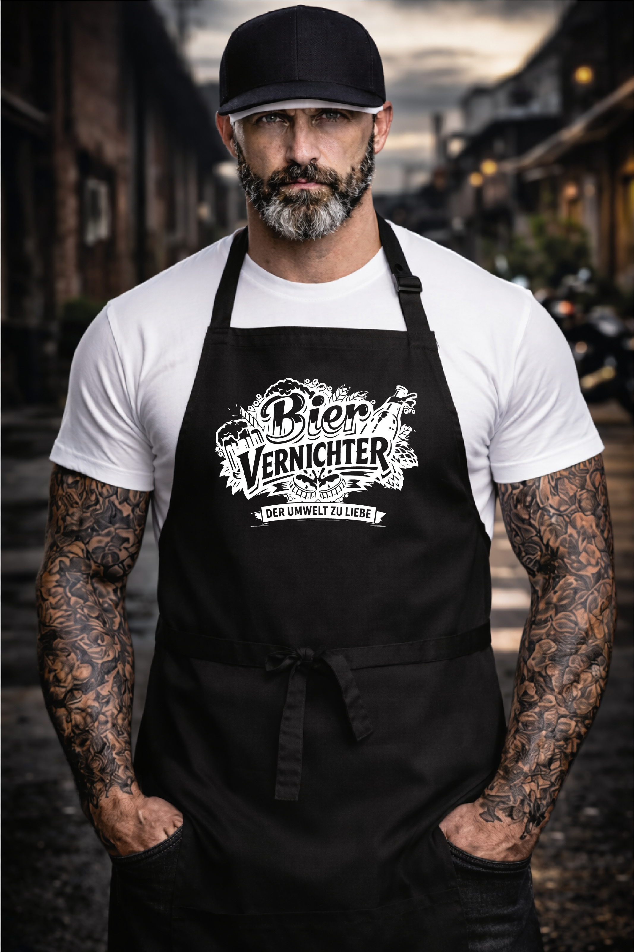 Biervernichter Grill & Küchenschürze Schwarz