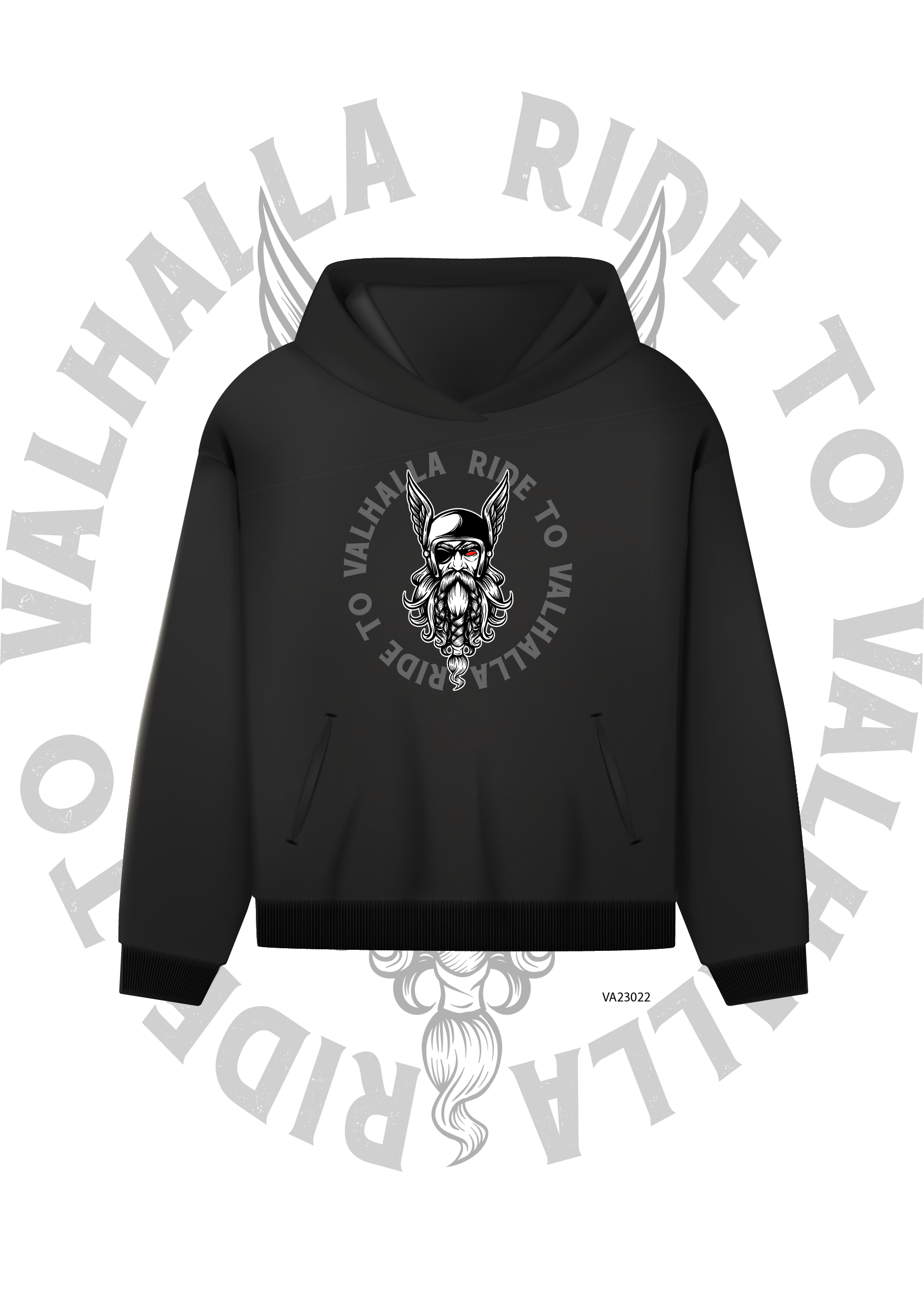 Valhalla Kapuzen Sweater – Premium Hoodie für freie Seelen | Schwarz