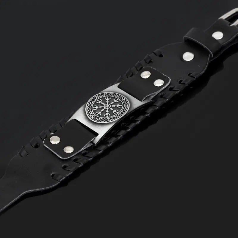 Runen Wikinger Armband – Unisex Schwarz