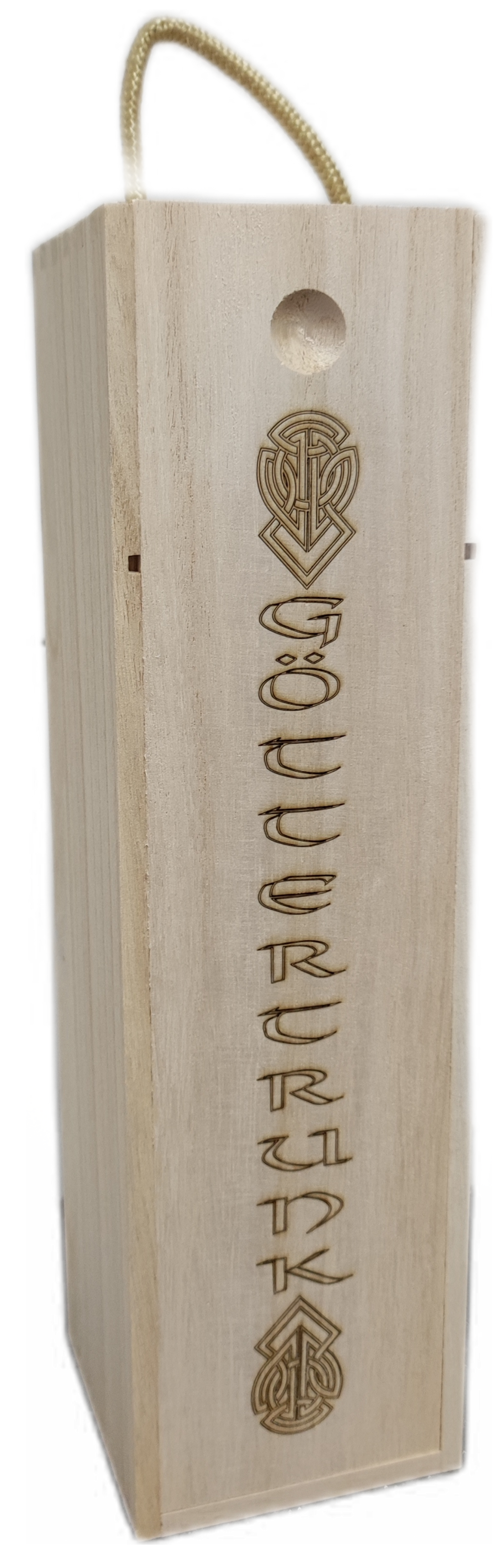 Weinkiste mit Gravur Göttertrunk - Geschenkkiste aus Holz für Met & Wein