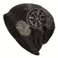 Wikinger Beanie – Vegvisir Runen Braun