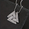 Wikinger Runen Kette – Valknut Anhänger Metall mit Gliederkette